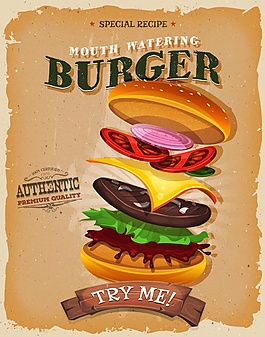 卡通汉堡包矢量背景