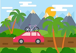 户外旅游风景矢量素材