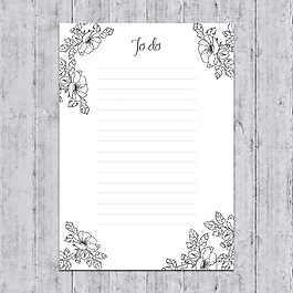 手绘花卉装饰计划表矢量