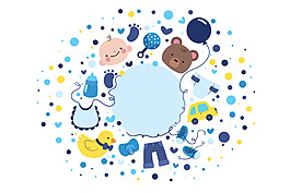 卡通童趣婴儿玩具矢量背景