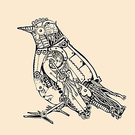 机械鸟概念插画
