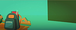 书包课桌卡通开学黑板banner
