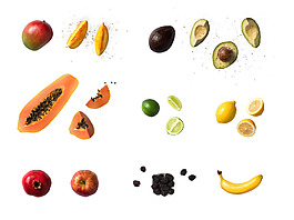 手绘水果木瓜元素