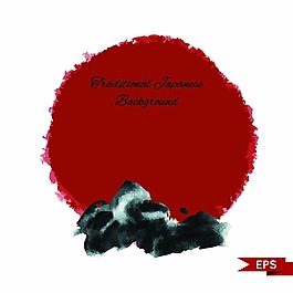 落日景色速写矢量合集