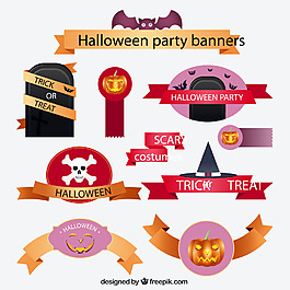 万圣节标签矢量素材