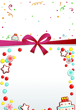 小清新简约生日派对邀请函海报背景素材