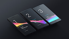 iPhone7黑色样机UI模板