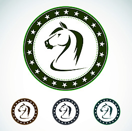 动物可爱骏马简笔画小图标