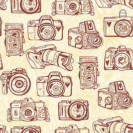 米黄色相机边框彩色矢量图