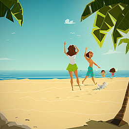 旅行的幸福家庭背景图片