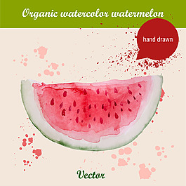 手绘水彩西瓜水果素材模板