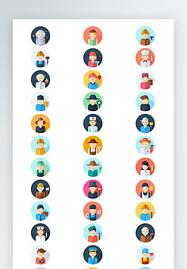 人物图案彩色写实图标icon