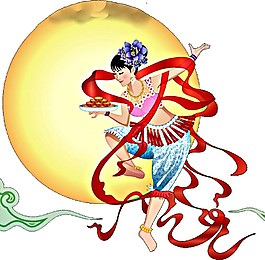 嫦娥奔月丝带素材图片
