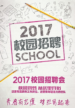 青春有态度招聘海报模板