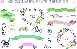创意矢量婚礼装饰素材