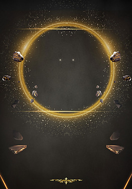 金色圆形圈圈H5背景素材