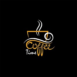 手绘简约咖啡插图矢量素材背景