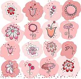 各式水彩花卉背景模板矢量素材