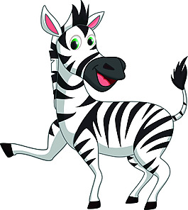 可爱斑马卡通矢量素材