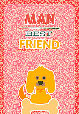 可爱动物小狗背景矢量