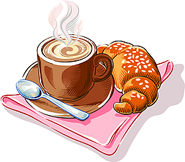 美味卡通下午茶插画