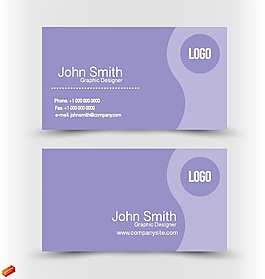 紫色优雅名片矢量模板