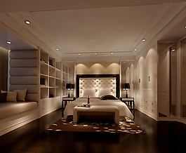 简约风格卧室地板渲染模型素材