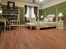 简约风格卧室地板渲染效果图