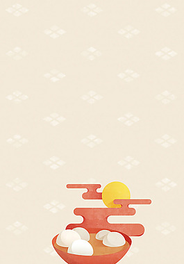 手绘汤圆H5背景素材