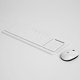 3D渲染白色电脑鼠标键盘效果图