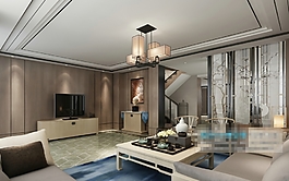 高端大气简约现代风格客厅素材