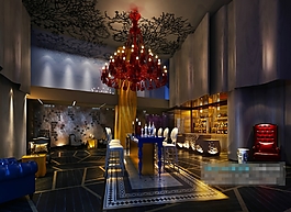 奢华高档米兰剪影风格娱乐会所素材