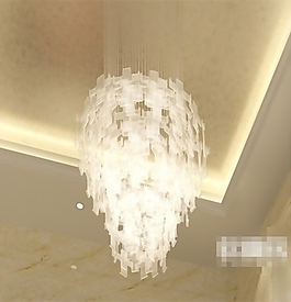 优雅高端现代风格片状吊灯素材