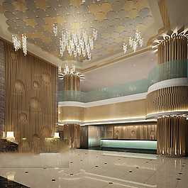 高端大气大厅工装模型下载