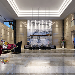 高端大气大厅工装模型下载