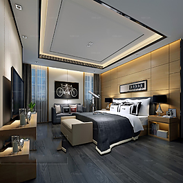 北欧风卧室模型下载