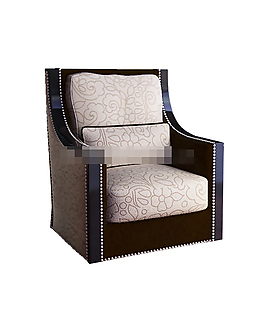 欧式铆钉花纹单人沙发