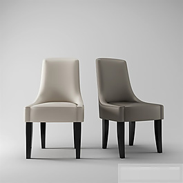 黑白高档舒适椅组合模型