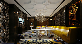 大气奢华KTV包厢模型