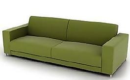 3D渲染绿色沙发效果图