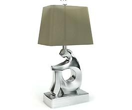 坐着的人台灯3d模型