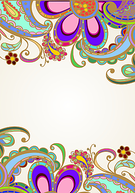 彩色对称花朵背景素材