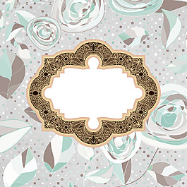 矢量黑色几何花纹不规则标签