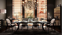 现代欧式餐桌椅组合