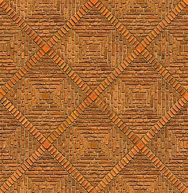 橙色拼花墙砖材质贴图