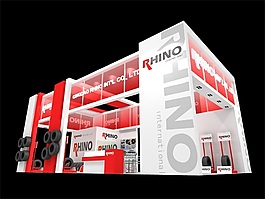 红色概念展览模型