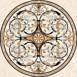 欧式圆形地板拼花贴图