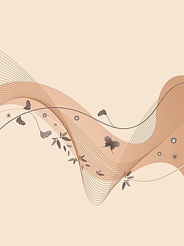 中式简约流线枝叶移门画