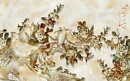 山水浮雕背景墙