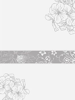 中式手绘黑白花边移门画